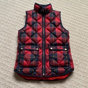 J. Crew Quilted Puffer Excursion Vest Plaid XXS